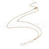 Natural Shell Star Pendant Necklace with 304 Stainless Steel Cable Chain for Women NJEW-C016-01G-3