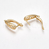 Brass Hoop Earring Findings with Latch Back Closure KK-S350-070G-3