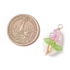 Natural Cowrie Shell Copper Wire Wrapped Flower Pendants PALLOY-JF03833-2