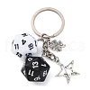 Dice Opaque Acrylic Pendant Keychain KEYC-JKC01198-03-2