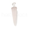 Natural Rose Quartz Pointed Pendants G-P487-02P-2