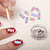 HOBBIESAY 100Pcs 5 Colors Translucent Resin Cabochons with Gold Foil RESI-HY0001-24-6