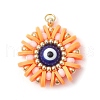 Handmade Polymer Clay and Evil Eye Lampwork and Glass Round Pendants PALLOY-MZ00638-05-1