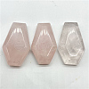 Halloween Natural Rose Quartz Carved Coffin Figurines DARK-PW0001-052F-1