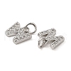 Brass Micro Pave Grade AAA Cubic Zirconia Charms ZIRC-P067-11P-W-NR-3