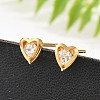 304 Stainless Steel Clear Cubic Zirconia Stud Earrings STAS-E502-02G-01-2