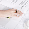 Roman Numerals 304 Stainless Steel & Crystal Rhinestone & Natural Shell Finger Rings FS-WGD9A22-20-1