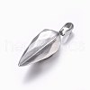 304 Stainless Steel Textured Pendants STAS-O104-67P-2