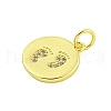 Round Rack Plating Brass Micro Pave Clear Cubic Zirconia Pendants KK-U021-01G-2