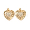Brass Cubic Zirconia Pendants KK-G453-07G-2