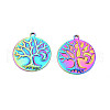 Ion Plating(IP) 201 Stainless Steel Pendants STAS-T063-186M-2