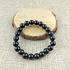 Glass Imitation Natural Agate Round Beaded Stretch Beaded Bracelets WG8D788-01-1