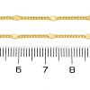 Brass Curb Chains with Star Necklace for Women NJEW-P265-11G-4