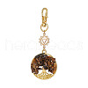 Natural Tiger Eye Chips Beads & Alloy Tree of Life Pendant Decorations HJEW-JM03129-05-2