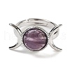 Natural Amethyst Adjustable Rings RJEW-K271-01P-07-2