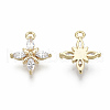 Brass Micro Pave Clear Cubic Zirconia Charms KK-S348-552-NF-2