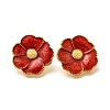 Alloy Enamel Stud Earrings EJEW-H156-01G-2