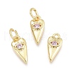 Brass Micro Pave Cubic Zirconia Pendants KK-P187-15E-G-1