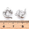 Brass Micro Pave Clear Cubic Zirconia Charms KK-N267-18P-3