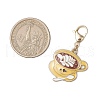 Mother's Day 2Pcs 2 Colors Coffee Cup Alloy Enamel Pendant Decorations HJEW-JM02699-3