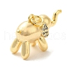 Brass Micro Pave Clear Cubic Zirconia Pendants KK-Z073-22G-2