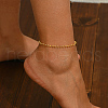 Elegant Brass Ball Link Chain Anklets for Women's Daily Commute Outfit JB5615-1-2