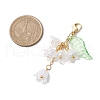 Lily Flower Acrylic Pendant Decorations HJEW-JM02333-3