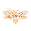 Brass Crystal Rhinestone 3D Bee Connector Charms KKC-T003-03KCG-1