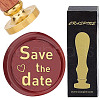 Brass Wax Seal Stamps with Wood Handle AJEW-WH0412-0182-1