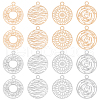 Unicraftale 80Pcs 4 Style Long-Lasting Plated Brass Filigree Charms KK-UN0001-92-1