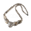 Natural Grey Agate Faceted Bib Graduated Beaded Necklaces for Women NJEW-B128-01F-4