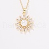 Fashionable Brass Clear Cubic Zirconia Pendant Cable Chain Necklaces for Women FN2830-4-3