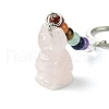 Cat Natural Rose Quartz Keychain KEYC-F040-11C-2