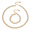 Stainless Steel Oval Link Chain Bracelets & Necklaces Sets for Women QE8040-1-6