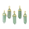 Natural Green Aventurine Pointed Pendants G-G025-01G-09-1