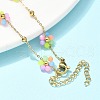 304 Stainless Steel & Synthetic Stone Daisy Flower Chain Anklets for Women AJEW-B031-01G-01-3
