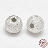 Round 925 Sterling Silver Textured Beads STER-F012-23D-2