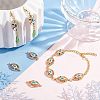 HOBBIESAY 10Pcs Brass Colorful Cubic Zirconia Connector Charms FIND-HY0001-23-4