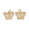 Brass Cubic Zirconia Charms ZIRC-I062-21G-1