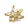 Brass Micro Pave Clear Cubic Zirconia Pendants ZIRC-I070-064G-2