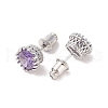 Rack Plating Brass Pave Single Cubic Zirconia Stud Earrings X-EJEW-I304-02P-04-2