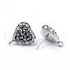 Polymer Clay Rhinestone Stud Earring Findings EJEW-S198-06-3