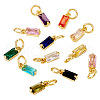 12Pcs 12 Colors Brass Micro Pave Cubic Zirconia Charms FIND-TA0005-61-3