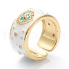 Brass Clear Cubic Zirconia Cuff Rings RJEW-B033-03-2