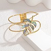 304 Stainless Steel Glass Hinged Bangles for Women BJEW-M082-06G-02-2