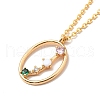 Colorful Cubic Zirconia Constellation Pendant Necklace NJEW-H166-01D-2