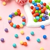 70Pcs 7 Styles Round Food Grade Eco-Friendly Silicone Beads SIL-YW0001-39-7
