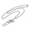304 Stainless Steel Skeleton Pendant Necklaces NJEW-K283-08P-2