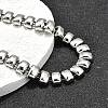 304 Stainless Steel Rectangle Link Chain Braceletes for Women BJEW-R022-01P-2