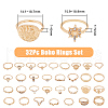 FIBLOOM 32Pcs 32 Style Alloy Finger Rings Sets with Crystal Rhinestone RJEW-FI0001-04-2